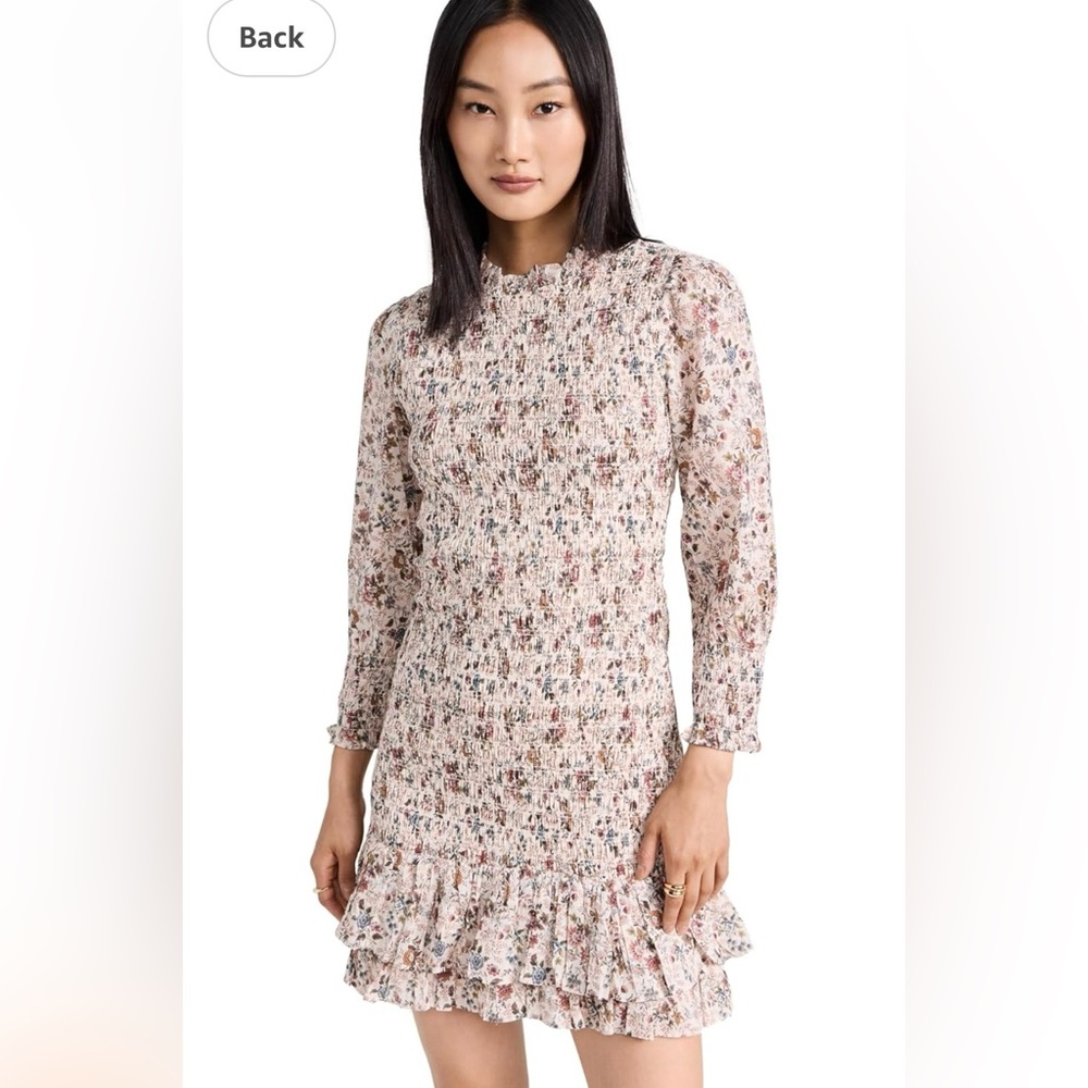 Veronica Beard Farha Smocked Mini Dress